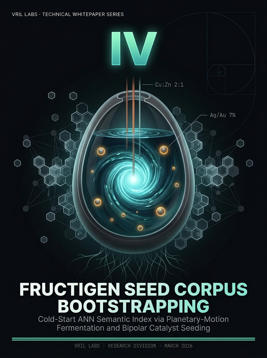 Volume IV cover — Schauberger egg fermentation vessel and Fructigen seed crystallisation